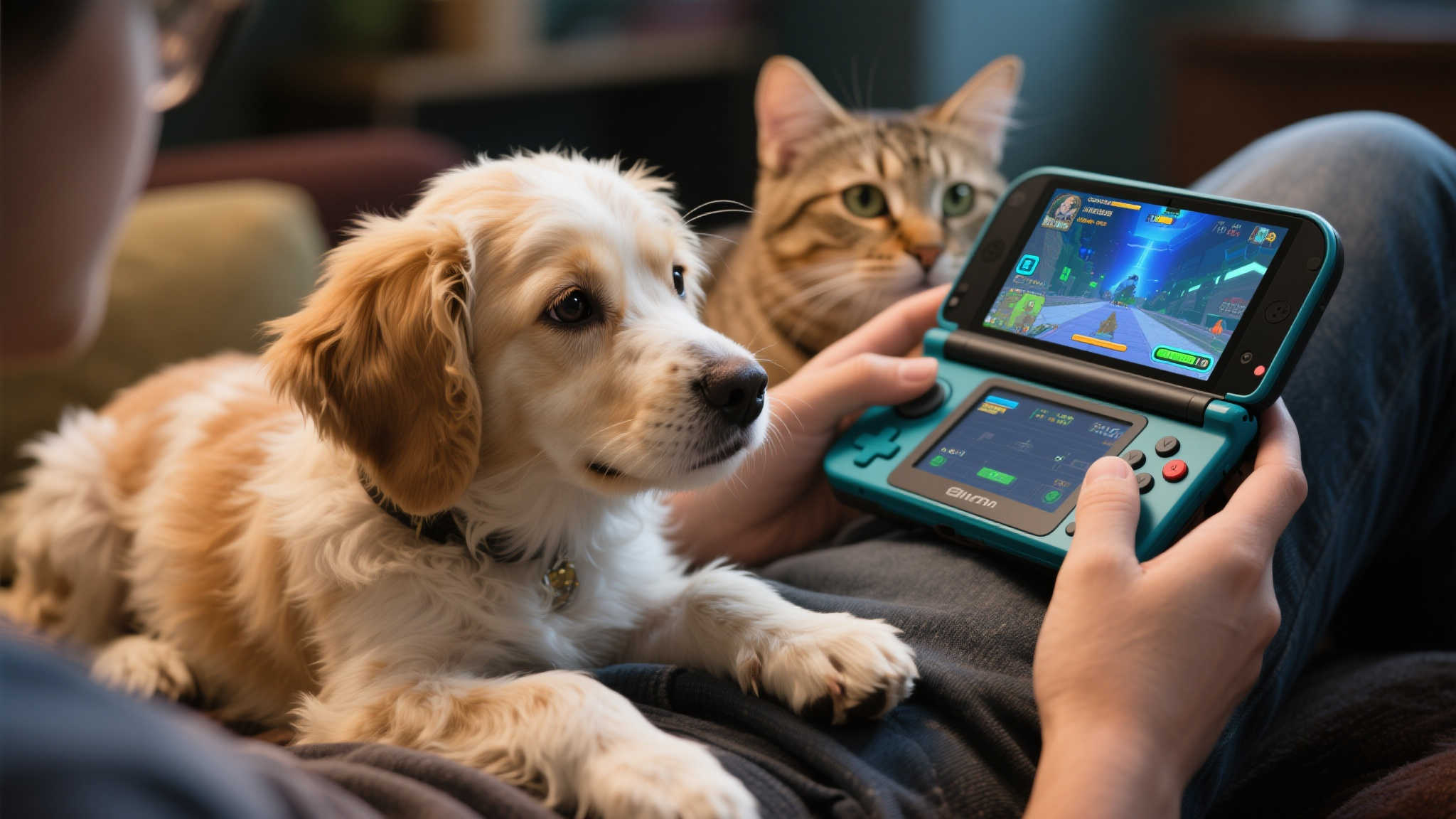 分享萌宠陪玩趣事：迷恋掌机散热口的可爱瞬间！